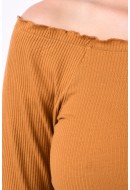 Bluza Dama Pieces Pcalicia Offshoulder Dried Tobacco